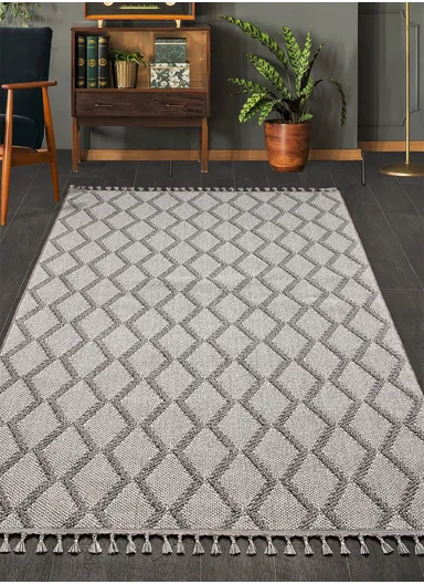 160x230cm Machine-Woven Dust-Resistant Area Rug, Diamond Pattern Living Room Carpet Natura 9963