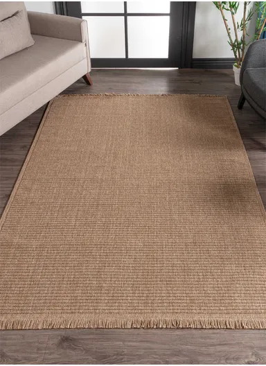 120x180cm Modern Durable &amp; Dust-Proof Rug, Brown Flatweave, High-Traffic Sitting Room Carpet Bravvo BR001