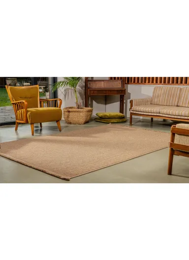 120x180cm Modern Durable &amp; Dust-Proof Rug, Brown Flatweave, High-Traffic Sitting Room Carpet Bravvo BR001