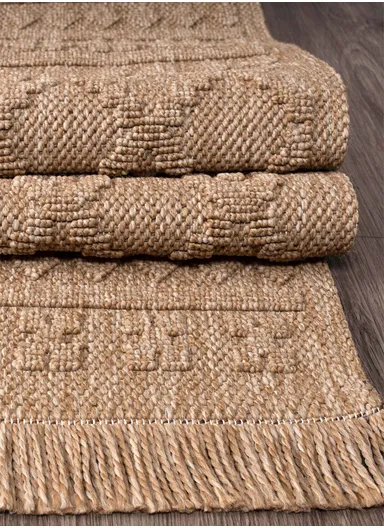 80x300cm Modern Fluff Dust-Resistant Rug, Patterned Brown Machine-Woven Living Room Carpet Bravvo BR003