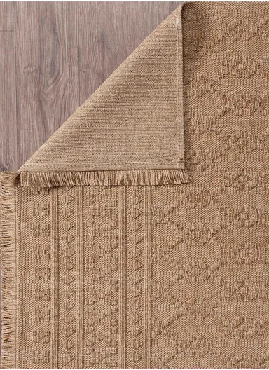 80x300cm Modern Fluff Dust-Resistant Rug, Patterned Brown Machine-Woven Living Room Carpet Bravvo BR003