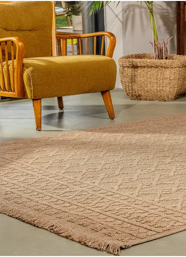 200x290cm Modern Fluff Dust-Resistant Rug, Patterned Brown Machine-Woven Living Room Carpet Bravvo BR003