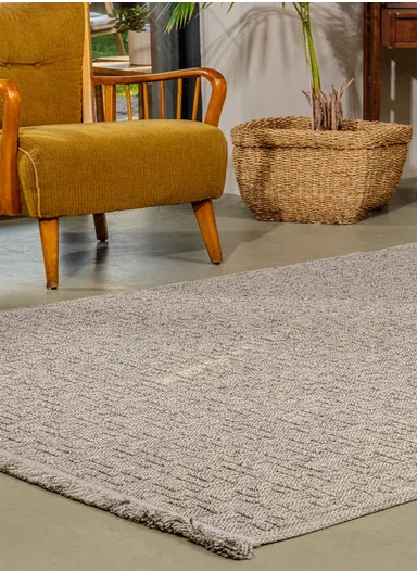 80x300cm Rustic Fluff Dust-Resistant Rug, Grey Machine-Woven Carpet Bravvo BR005