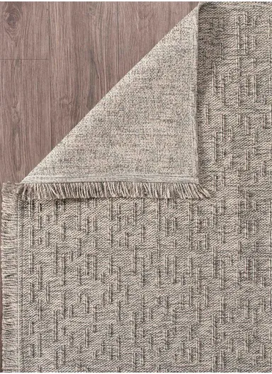 80x300cm Rustic Fluff Dust-Resistant Rug, Grey Machine-Woven Carpet Bravvo BR005