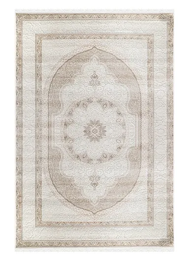 100x200cm Beige Artistic Medallion Pattern Rug, Living Room Bedroom Carpet Nazende NZ008
