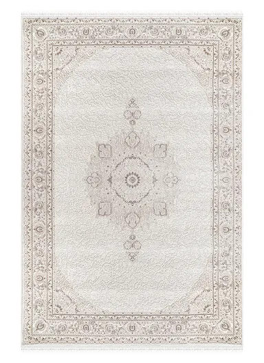 200x290cm Timeless Beige Area Rug, Machine-Woven Soft-Textured Carpet Nazende NZ007