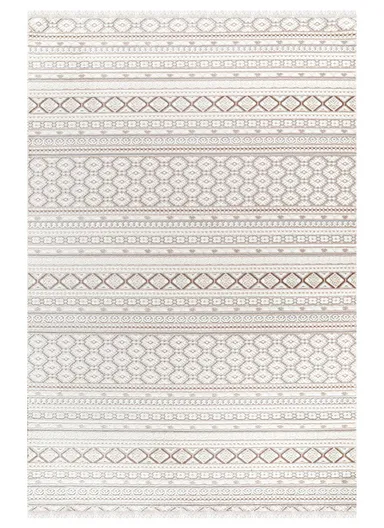 80x300cm Elegant Traditional Pattern Area Rug Soft Beige &amp; Cream Tones with Textured Detailing Bristol BI005