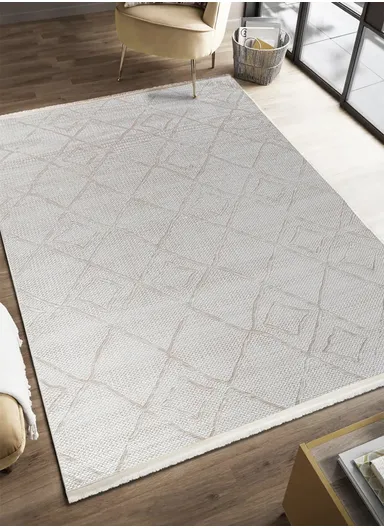 200x290cm Cream Soft Textured Durable Sitting Room Rug Akasya AK002