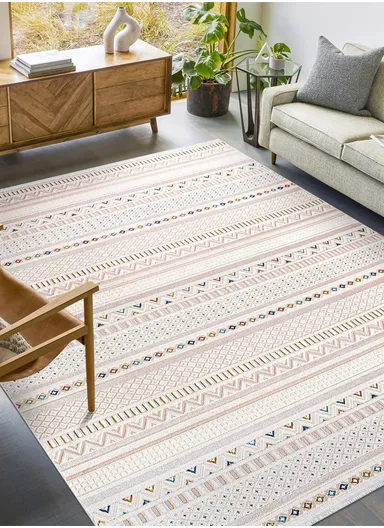 160x230cm Multicolored Fluff Soft &amp; Durable Dust-Free Machine-Woven Rug Zenta ZN003