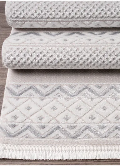 80x150cm Gray Long-Lasting Soft Textured Machine Made Carpet Nar A0235