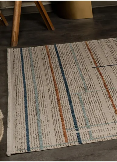 80x300cm Contemporary Low-Pile Polypropylene Rug with Color Accents Hola HL005