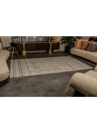 80x300cm Contemporary Low-Pile Polypropylene Rug with Color Accents Hola HL005