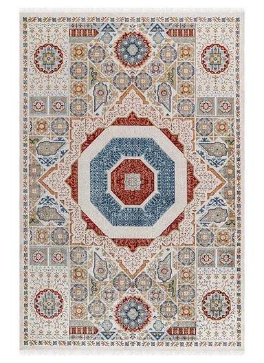 100x300cm Oriental-Inspired Machine-Woven Rug Luxurious Modal Base, Timeless Medallion Pattern Colorium CO003