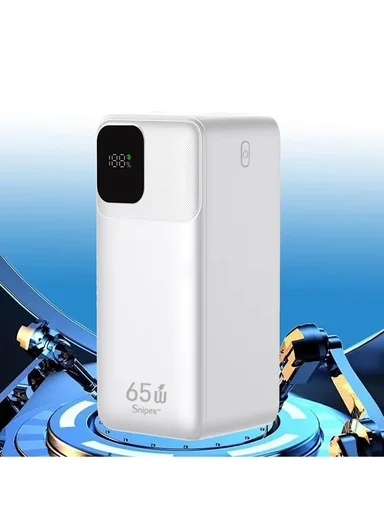 50000mAh 22.5W + 65W Portable Fast Charging Power Bank &amp; USB 22.5W Maximum Power Support Laptop Charging with Digital Display &amp; Leather Hanging Rope PB55W65