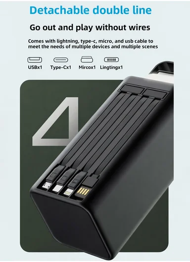 50000mAh 22.5W Fast Charging Portable Power Bank with LED Light &amp; Multiple Outputs PB55W225