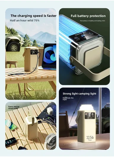 50000mAh 22.5W Fast Charging Portable Power Bank with LED Light &amp; Multiple Outputs PB55W225