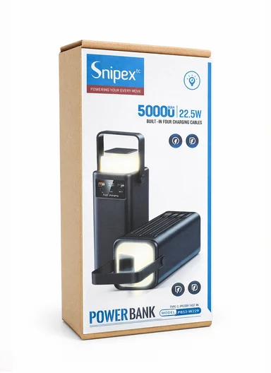 50000mAh 22.5W Fast Charging Portable Power Bank with LED Light &amp; Multiple Outputs PB55W225