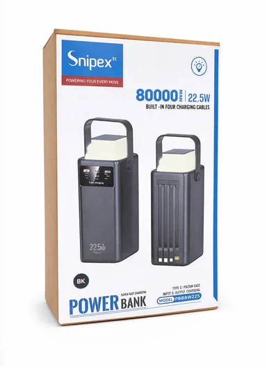 80000mAh 22.5W Fast Charging Portable Power Bank with LED Light &amp; Multiple Outputs PB88W225