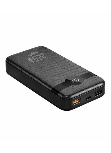 20000mAh 22.5W Fast Charging Power Bank with Digital Display, Type-C &amp; USB-A PB22W225 - Black