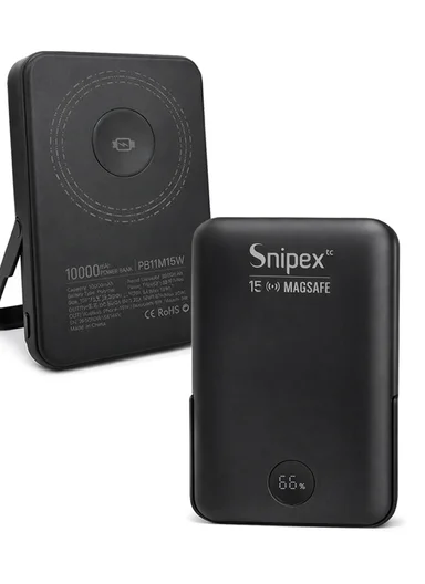 10000mAh MagSafe Wireless Power Bank, 20W PD Fast Charging with Foldable Stand PB11M15B - Black 