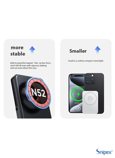 10000mAh MagSafe Wireless Power Bank, 20W PD Fast Charging with Foldable Stand PB11M15B - Black 