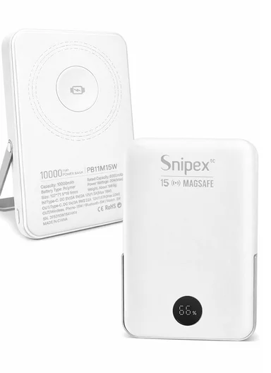 10000mAh MagSafe Wireless Power Bank, 20W PD Fast Charging with Foldable Stand PB11M15B - White