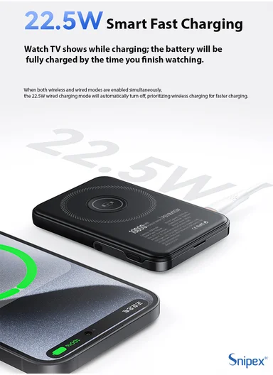 10000mAh MagSafe Wireless Power Bank, 20W PD Fast Charging with Foldable Stand PB11M15B - White