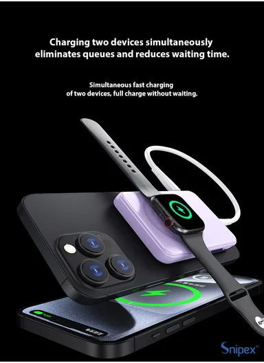 10000mAh MagSafe Wireless Power Bank, 20W PD Fast Charging with Foldable Stand PB11M15B - White