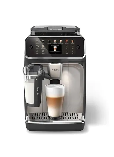 Philips Fully Automatic LatteGo Espresso Machine, 5500 Series, SilentBrew Technology, Quick Start, Aromatic Coffee from Freshly Ground Beans, 20 Hot and Cold Drinks EP5547/90