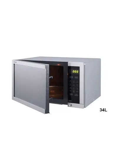 Sharp Stainless Steel Microwave Oven with Grill, 34 L, Stainless SteelR-77AT