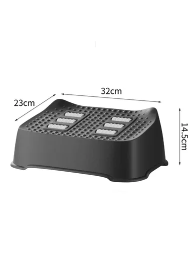Ergonomic Footrest Massage Stool, Anti-Slip Office Foot Support with Rollers (W32 x D23 x H14.5)cm