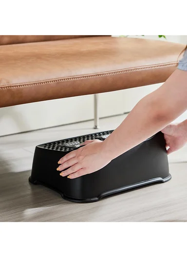Ergonomic Footrest Massage Stool, Anti-Slip Office Foot Support with Rollers (W32 x D23 x H14.5)cm