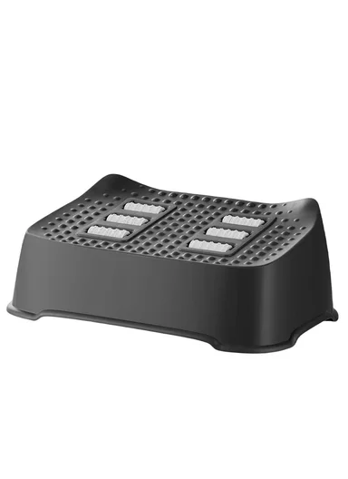 Ergonomic Footrest Massage Stool, Anti-Slip Office Foot Support with Rollers (W32 x D23 x H14.5)cm