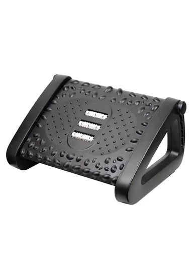 Adjustable Massage Footrest with Rollers, 6-Level Height, Anti-Slip, PP Material (D32 x W42 x H20)cm