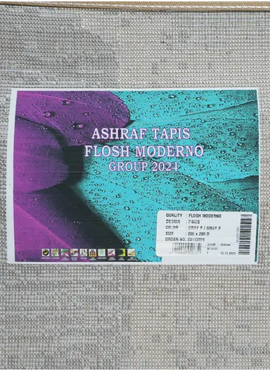 100x300cm Silk Thread Carpet - Grey