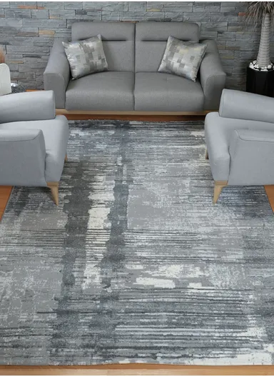 100x300cm Silk Thread Carpet - Grey