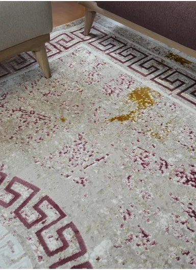 240x340cm Silk Thread Carpet - Beige &amp; Rose