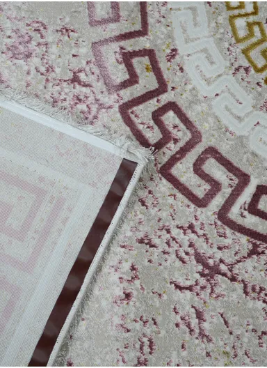 240x340cm Silk Thread Carpet - Beige &amp; Rose