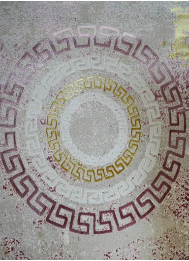 240x340cm Silk Thread Carpet - Beige &amp; Rose