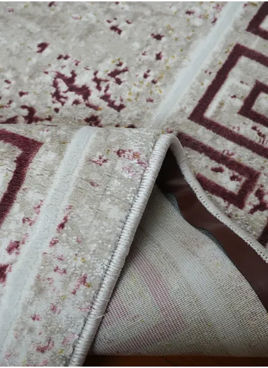 200x280cm Silk Thread Carpet - Beige &amp; Rose