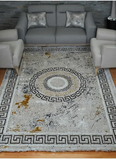 240x340cm Silk Thread Carpet - Beige &amp; Brown