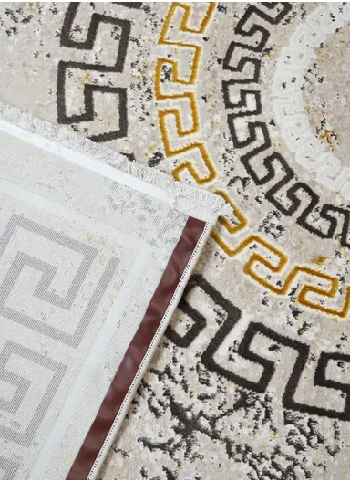 200x280cm Silk Thread Carpet - Beige &amp; Brown