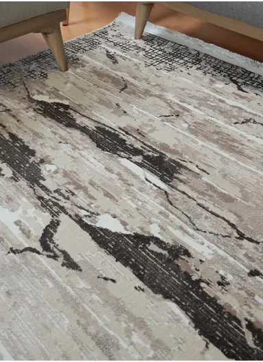 240x340cm Silk Thread Carpet - Beige &amp; Grey