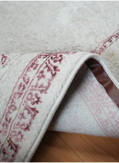 240x340cm Silk Thread Carpet - Beige &amp; Rose