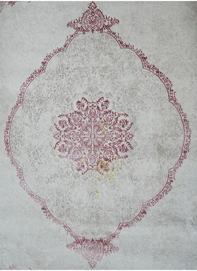 240x340cm Silk Thread Carpet - Beige &amp; Rose