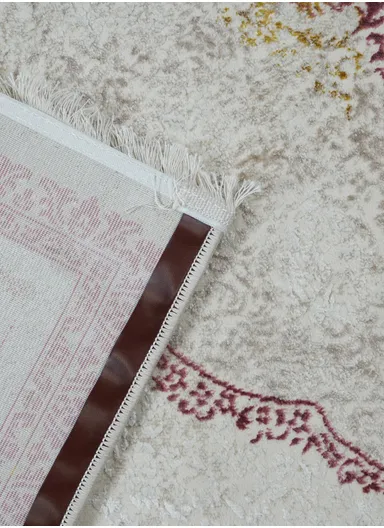 160x230cm Silk Thread Carpet - Beige &amp; Rose