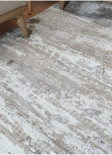 200x280cm Silk Thread Carpet - Beige &amp; Brown