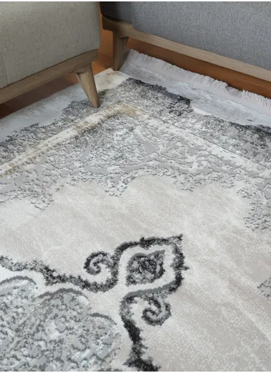160x230cm Silk Thread Carpet - Beige &amp; Grey
