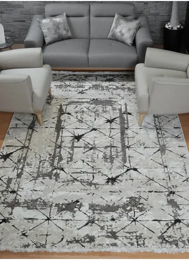 200x280cm Silk Thread Carpet - Beige &amp; Brown