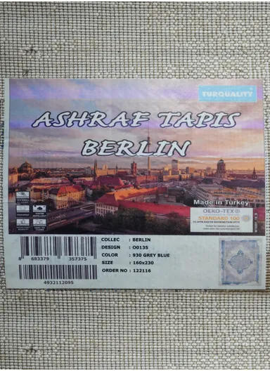 160x230cm Silk Thread Carpet - Blue